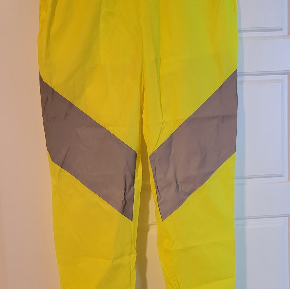neon yellow reflective joggers